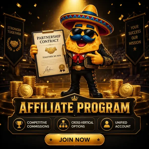 El Campeón nacho chip presenting affiliate partnership contract at Casinacho Commission Structure