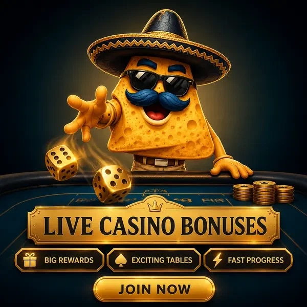 El Campeón throwing golden dice at Casinacho live dealer tables with confident flair