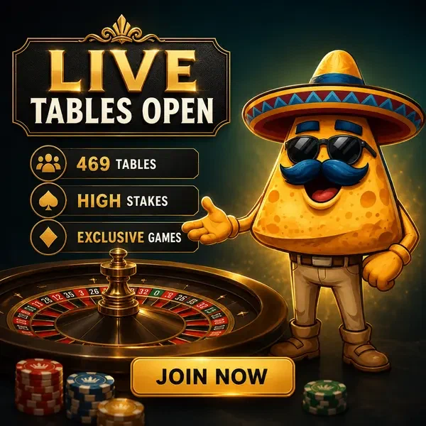 El Campeón gestures at live casino roulette as Casinacho Live Tables Open Now welcomes players